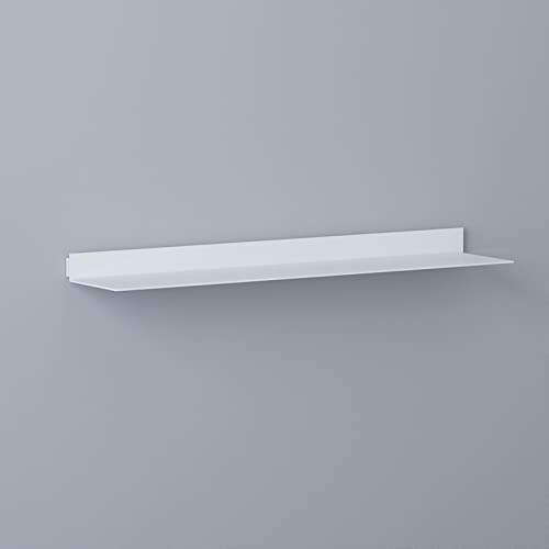 Weißes,an der Wand montiertes Lagerregal,schwebendes Ausstellungsregal mit integrierter beleuchteter LED-Natürlichkeit,wandmontiertes,lichtemittierendes Metallregal (Farbe: Weiß,Größe: 100 x 20 von HwZeQr