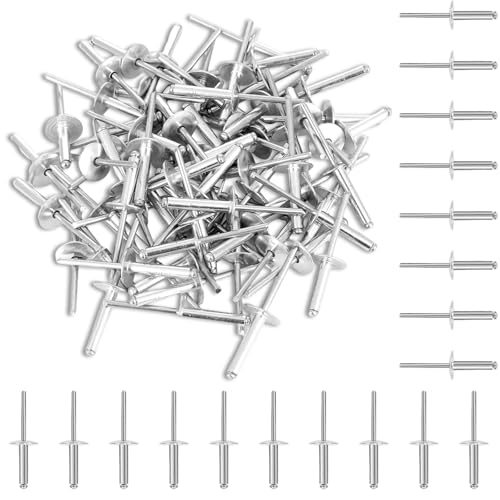 60 Stück Blindnieten, Aluminiumlegierung Blindniet mit Großkopf 4.8x12mm, Silber Blindnieten Set, Nieten Set, Geeignet zum Verbinden von Leichten Werkstoffen 60 Stück Blindnieten, Aluminiumlegierung Blindniet mit Großkopf 4.8x12mm, Silber Blindnieten Set, Nieten Set, Geeignet zum Verbinden von Leichten Werkstoffen von HweeWanX