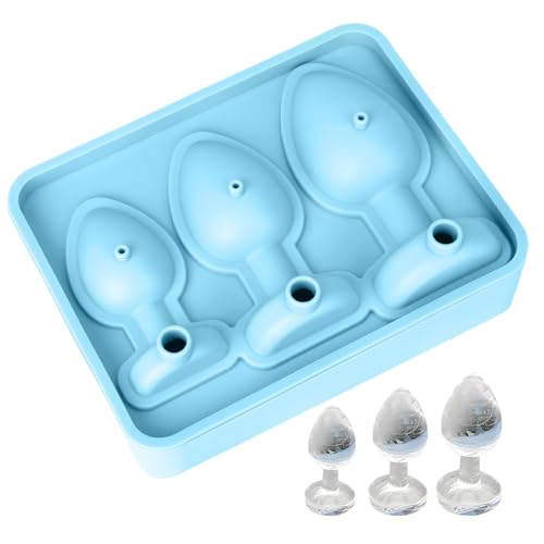 Eiswürfelform Silikon Plug Eiswürfelform for Butt Plug, Analplug Eis Schale, Eiswürfel form Lustig für Bar Cocktails Whiskey Kaffee Tee, Kreative Eiswürfelschale Neuheit Geschenk（Blau） von HweeWanX
