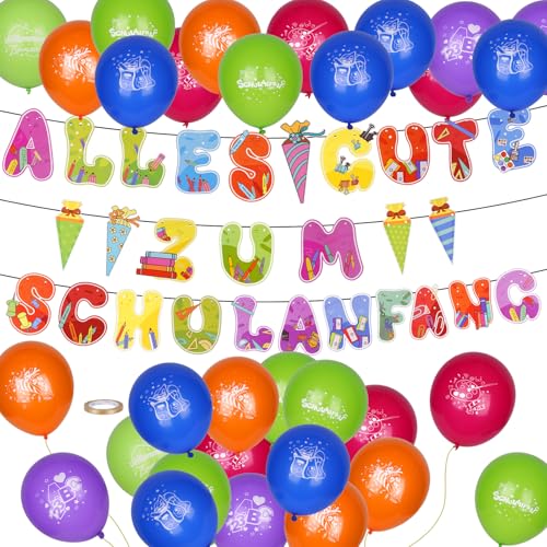 Schulanfang Deko Set, Pappteller Einschulung Deko mit Schulkind Banner, Deko Einschulung Junge Mädchen 2025, Schulkind Girlande, Schulanfang Party Zubehör, Girlande Konfetti für Kinderfest Schulanfang Deko Set, Pappteller Einschulung Deko mit Schulkind Banner, Deko Einschulung Junge Mädchen 2025, Schulkind Girlande, Schulanfang Party Zubehör, Girlande Konfetti für Kinderfest von HweeWanX