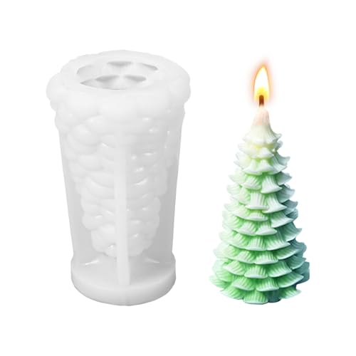 Silikonform Weihnachten 3D Weihnachtsbaum Kerzenform, Silikonformen Gießformen Weihnachtsbaum DIY, Silikonformen Gießformen Tannenbaum, Gießform Tannenbaum 10.9x6.5cm（Modell C） von HweeWanX