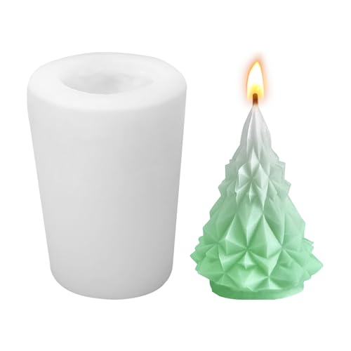 Silikonform Weihnachten 3D Weihnachtsbaum Kerzenform, Silikonformen Gießformen Weihnachtsbaum DIY, Silikonformen Gießformen Tannenbaum, Gießform Tannenbaum 6.8x5cm（Modell E） von HweeWanX