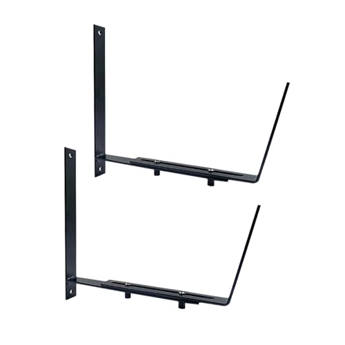Hwtcjx 2 Stück Balkon Blumenkasten Halterungen, Fenster Pflanzkasten Halterungen, Verstellbare Blumenkastenhalterung, Regalhalterung Balkon Blumenkastenhalter für Rohrgeländer, Wand, Ledge (Schwarz) von Hwtcjx