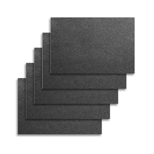 Hwtcjx Leder Reparatur Kit, 5er Kunstleder Reparaturset Lederflicken Selbstklebend, Kunstleder Selbstklebend für Autositze, Sofas, Möbel Leder Reparatur und Renovierung, 20 x 30 CM (Schwarz) von Hwtcjx