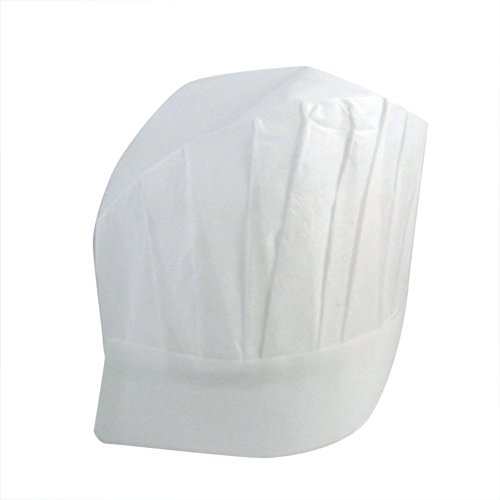 24 Stück Papier Kochmütze weiß H:29cm von Hwydo