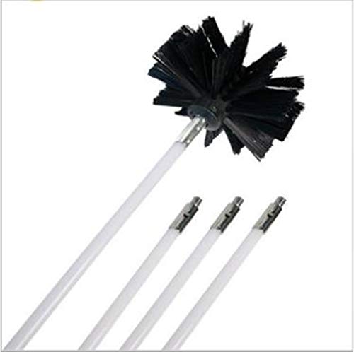 Flexibles Schornsteinfeger-Set mit Bürste und Stange, 600 x 10 mm (1 Bürste + 4 Stangen) von Hwydo