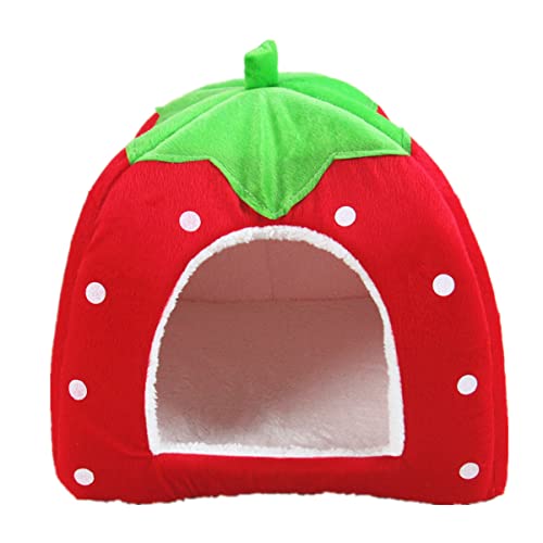 Strawberry Haustierbett für Hunde und Katzen, Hundehütte, modisches Kissen von Hwydo