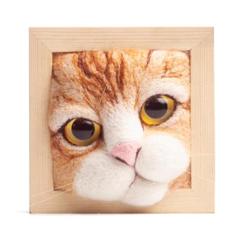 Hxhsgmeh Liebenswerter Katzenkopf-Puppenstrickset mit Formbasis Aus Filz Interaktive Haus Handwerksbedarf B von Hxhsgmeh
