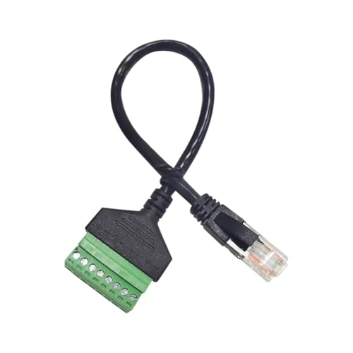 Hxhsgmeh RJ45 Ethernet-Stecker zu 8-Poligem AV-Terminal-Schaltschraubenadapter Konverter Ethernet Crystal Head-Male zu 8-Poligem Schraubterminal RJ45 zu Schraubklemmenblock von Hxhsgmeh