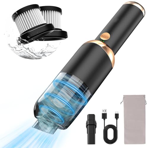 HyAdierTech Leistungsstarker Handstaubsauger, 13000pa Autostaubsauger mit USB-C Schnellladung, Mini Handstaubsauger, Nass & Trocken, Multifunktionaler Handstaubsauger für Auto, Zuhause, Tierhaare von HyAdierTech