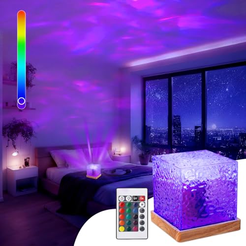 HyDlan Ocean Lamp LED Sternenhimmel Projektor, Kreativ Aurora Lampe 16 Farben 30 Beleuchtung-Effekten mit Fernbedienung für Zimmer Deko, Wave Lamp Erwachsene Kinder für Geschenk Party (Standard) von HyDlan