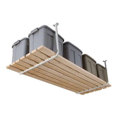HyLoft 80842-10 83,8 cm x 86,4 cm Verstellbare Garagen-Deckenhalterung, Aufbewahrungsregal-Set, Garagenüberkopf-Halterung, Weiß von HyLoft
