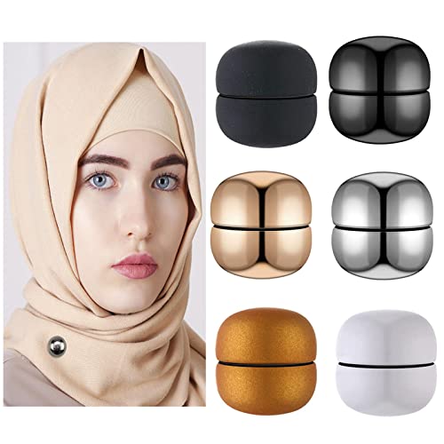 Hyakoz 6 Paare Hijab Pins Hijab Magnetische Pins Hijab Brosche Starke Metallbeschichtung Magnetische Hijab Clip Keine Lochstifte Broschen Magnet für Hijabs Schals Kleidung von Hyakoz