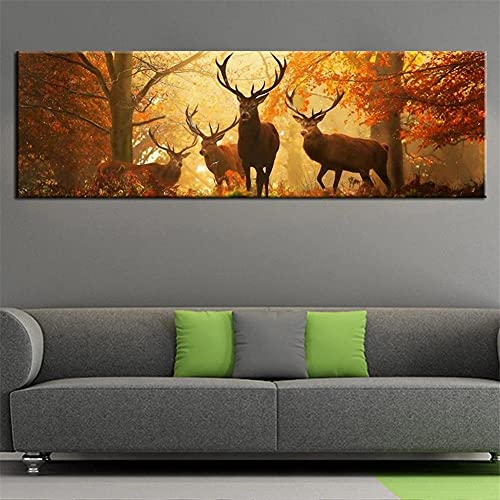 5D DIY Diamant Malerei Bilder Herbstwaldhirsch große Größe Diamond Painting nach Anzahl Full Set Kristall Kreuzstich Mosaik Gemälde Kunst für Home Wall Dekoration (Square drill 50x150cm/20x60in） von Hyanun