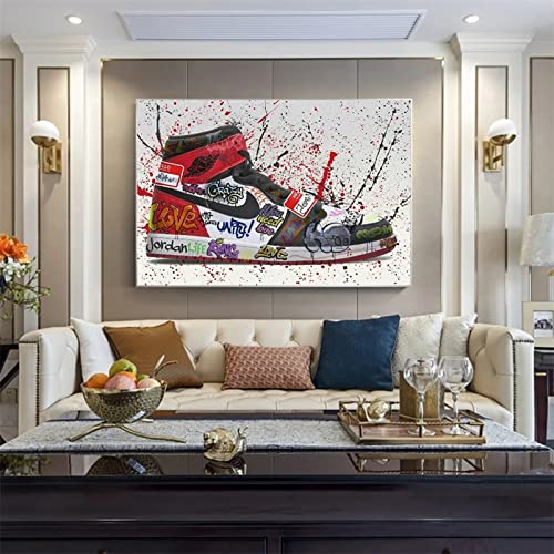 Hyanun 5D DIY Diamant Painting Bilder Groß, Graffiti Klassische Basketball Schuhe 25x30cm Diamond Painting Set,Diamant Gemälde,Full Strass Stickerei Kreuzstich Kunst Basteln Haus Wand Dekorationen von Hyanun