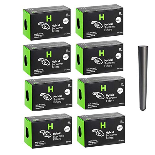 Hybrid Sypreme Hybrid Supreme Zellstoff-Aktivkohle-Slim 8 Boxen a 55 440 Filter inkl. J. Hülle, grün, 8X 55 Stück von kogu