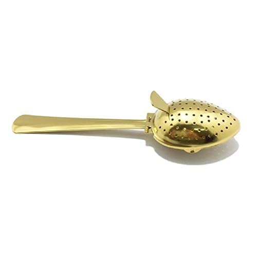 Tragbarer Teefilter aus Edelstahl, Teesieb mit losen Blättern, wiederverwendbarer Intervall-Diffusor, Tee-Ei, langer Löffel von Hyclam