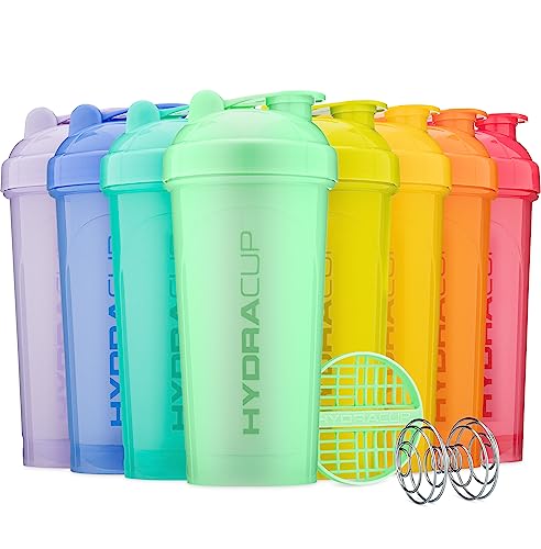 Hydra Cup OG Shaker-Flaschen für Protein-Shakes, Shaker-Becher mit Kugelmixer, Schneebesen, für unterwegs, BPA-frei, 8 Stück von Hydra Cup