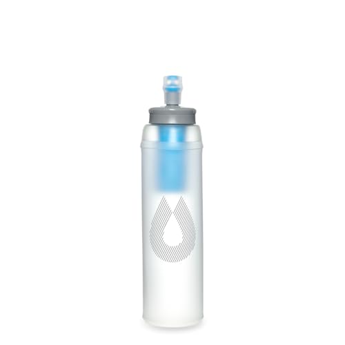 Hydrapak UltraFlask+ 500 ml – gefilterte, komprimierbare Softflask-Trinkflasche für Trinkwesten und Laufrucksäcke mit integriertem Wasserfilter (Clear, 500 ml), Farblos von HydraPak