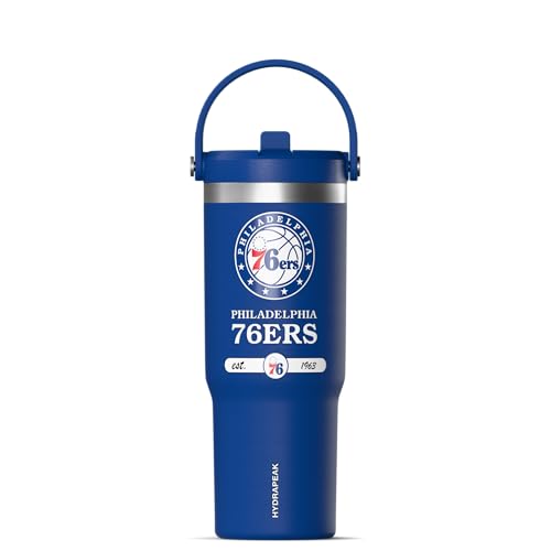 Hydrapeak x NBA Offiziell lizenziertes Philadelphia 76ers Nomad Tumbler mit Griff und Strohhalm-Deckel, auslaufsichere Edelstahl-Wasserflasche Hydrapeak x NBA Offiziell lizenziertes Philadelphia 76ers Nomad Tumbler mit Griff und Strohhalm-Deckel, auslaufsichere Edelstahl-Wasserflasche von Hydrapeak
