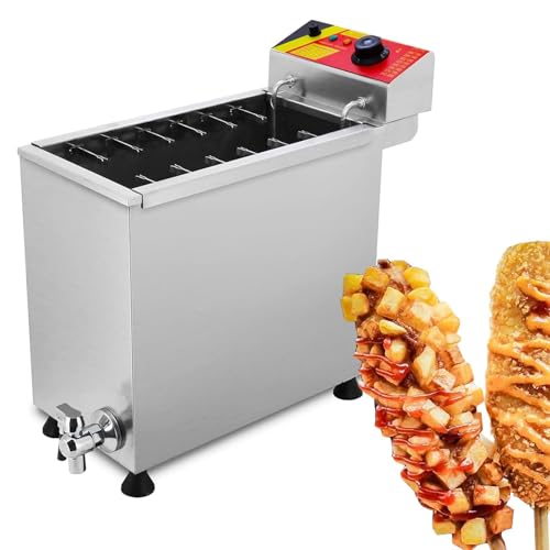 Hydravex Automatische Corn Dog Fritteuse, 3000 W, einstellbare Temperatur, kommerzielle Käse-Hotdogs-Sticks-Maker-Maschine, 12 Haken, große Kapazität, elektrische Fritteusen für Küche, Restaurant von Hydravex