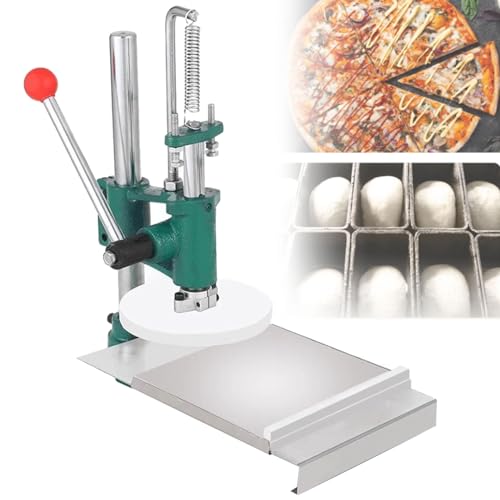 Hydravex Pizzateig-Pressmaschine, Haushaltsgebäck, manuelle Pressmaschine, Pizzateig-Edelstahl-Hersteller, Küchenwerkzeug, Pizza-Pressmaschine, einstellbare Dicke,32model-16cm von Hydravex