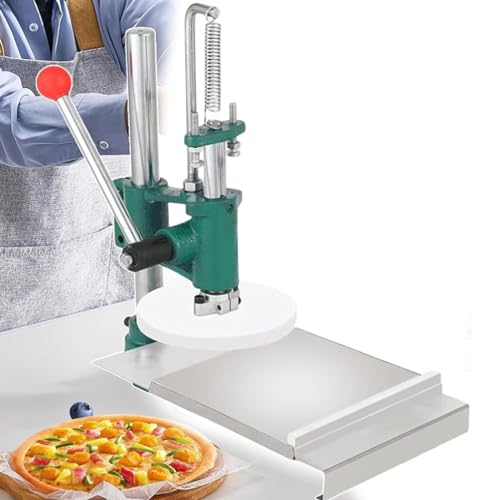 Hydravex Pizzateigpresse, kommerzielle manuelle Gebäckpresse, tragbare Haushalts-Teig-Chapati-Blatt-Pizzakrustenpresse mit Edelstahl-Pressplatte für die Pizzaherstellung,12cm von Hydravex