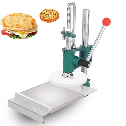 Manuelle Pizzateig-Pressmaschine, Haushalts-Pizzateig-Gebäck-Edelstahl-Pressmaschine, tragbare kommerzielle Teig-Rollpresse für die Herstellung von Handpasteten, Hackbraten-Pizzakrusten,12cm von Hydravex