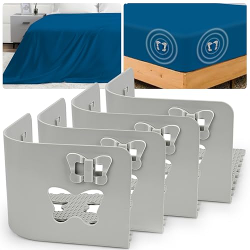Hydream 4Stück Bettlakenspanner Verstellbar,Kunststoff Bettlaken Spanner Lakenspanner Spanngurte Bettlakenhalter Matratzenspanne mit Schmetterling-Clip für alle Matratzen Größen, Einfache Installation von Hydream