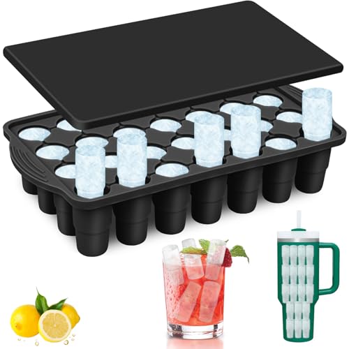 Hydream Eiswürfelform für Stanley Cup,Silikon Eiswürfelbehälter Behälter mit Deckel 28 Fach Eiswürfelschale Eiswürfel Form für Stanley Thermobecher 14-40 Oz Tumbler Becher Cocktails, Whisky(Schwarz) Hydream Eiswürfelform für Stanley Cup,Silikon Eiswürfelbehälter Behälter mit Deckel 28 Fach Eiswürfelschale Eiswürfel Form für Stanley Thermobecher 14-40 Oz Tumbler Becher Cocktails, Whisky(Schwarz) von Hydream