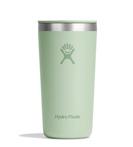 HYDRO FLASK - All Around Tumbler 355 ml (12 oz) - Verschließbarem, Auslaufsicherem Eindrückdeckel - Doppelwandiger, Vakuumisolierter Reisebecher aus Edelstahl - Heiß & Kalt - Aloe von Hydro Flask