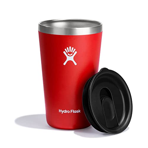 HYDRO FLASK - Thermobecher für Unterwegs 473 ml (16 oz) - Verschließbarem, Auslaufsicherem Eindrückdeckel - Doppelwandiger, Vakuumisolierter Reisebecher aus Edelstahl - Heiß & Kalt - BPA-frei - Goji von Hydro Flask