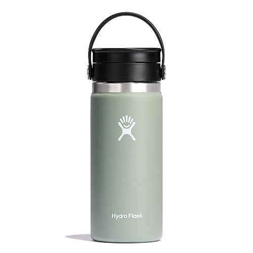 HYDRO FLASK - Reise-Thermos 473ml (16 oz) - Vakuumisolierter Edelstahl-Thermos - Auslaufsicher Flex-Trinkdeckel - Thermos für Kaffee - Größe Öffnung - Agave von Hydro Flask