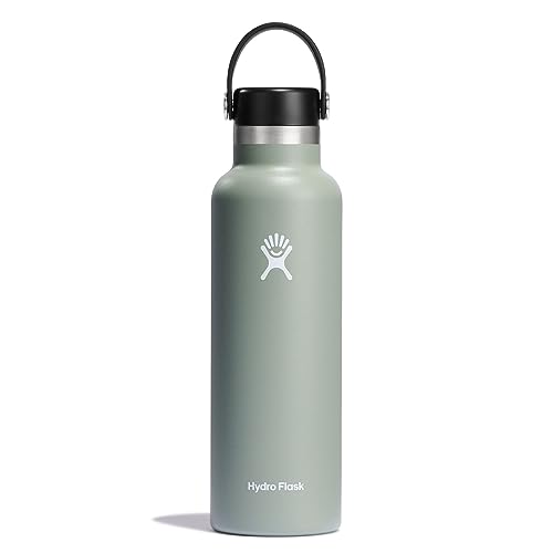 HYDRO FLASK - Trinkflasche 621ml (21oz) - Isolierte Wasserflasche aus Edelstahl - Sportflasche mit auslaufsicherem Flex Deckel & Gurt - Thermoflasche Spülmaschinenfest - Kleine Öffnung - Agave von Hydro Flask