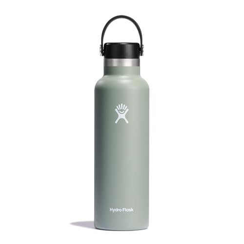 HYDRO FLASK - Trinkflasche 621ml (21oz) - Isolierte Wasserflasche aus Edelstahl - Sportflasche mit auslaufsicherem Flex Deckel & Gurt - Thermoflasche Spülmaschinenfest - Kleine Öffnung - Agave von Hydro Flask