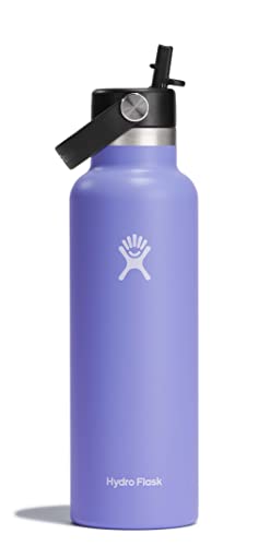 HYDRO FLASK - Trinkflasche 621ml (21oz) mit Strohdeckel - Vakuumisolierte, Wiederverwendbare Flasche aus Edelstahl - Auslaufsicherer Deckel - Heiß & Kalt - Kleine Öffnung - Lupine von Hydro Flask