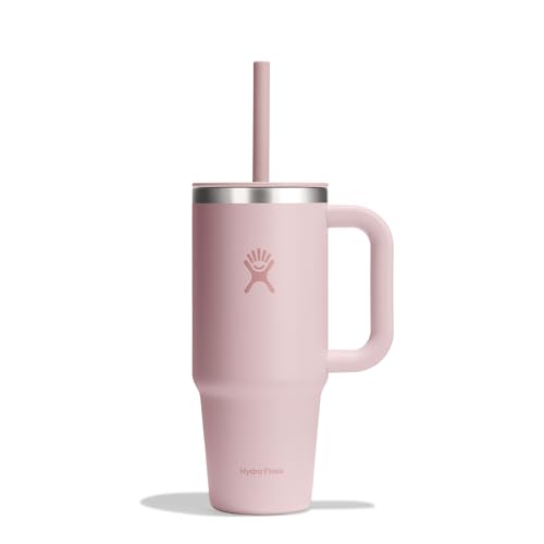 HYDRO FLASK - Travel Tumbler 709ml (24 oz) mit verschließbarem Press-In-Strohhalmdeckel - Edelstahl - Doppelwandige Vakuumisolierung - Spritzwassergeschützter Deckel - Trillium von Hydro Flask