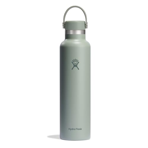 HYDRO FLASK - Standard Mouth Trinkflasche 709ml (24 oz) - Isolierte Wasserflasche aus Edelstahl - Sportflasche mit auslaufsicherem Flex Deckel & Gurt - Thermoflasche Spülmaschinenfest - Agave von Hydro Flask