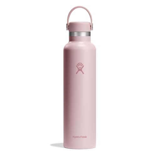 HYDRO FLASK - Standard Mouth Trinkflasche 709ml (24oz) - Isolierte Wasserflasche aus Edelstahl - Sportflasche mit auslaufsicherem Flex Deckel & Gurt - Thermoflasche Spülmaschinenfest - Trillium von Hydro Flask