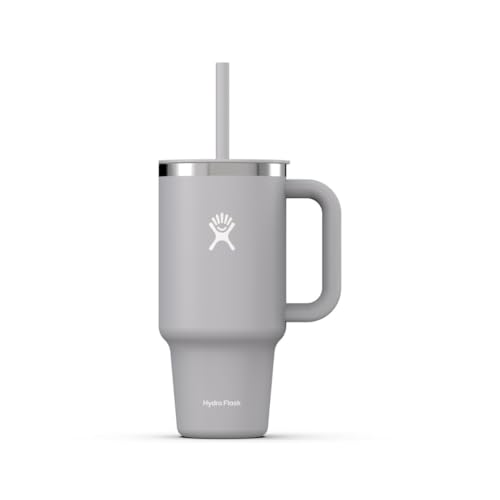 HYDRO FLASK - Travel Tumbler - Thermobecher 946 ml (32 Oz) mit verschließbarem Press-In-Strohhalmdeckel - Edelstahl - Doppelwandige Vakuumisolierung - Spritzwassergeschützter Deckel - Birch von Hydro Flask