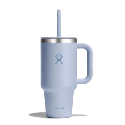 HYDRO FLASK - Travel Tumbler 946 ml (32 oz) mit verschließbarem Press-In-Strohhalmdeckel - Edelstahl - Doppelwandige Vakuumisolierung - Spritzwassergeschützter Deckel - Surf von Hydro Flask