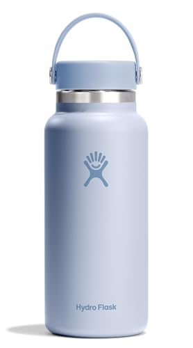 HYDRO FLASK - Wide Mouth Trinkflasche 946ml (32 oz) - Isolierte Wasserflasche aus Edelstahl - Sportflasche mit auslaufsicherem Flex Cap-Deckel & Gurt - Thermoflasche Spülmaschinenfest - Surf HYDRO FLASK - Wide Mouth Trinkflasche 946ml (32 oz) - Isolierte Wasserflasche aus Edelstahl - Sportflasche mit auslaufsicherem Flex Cap-Deckel & Gurt - Thermoflasche Spülmaschinenfest - Surf von Hydro Flask