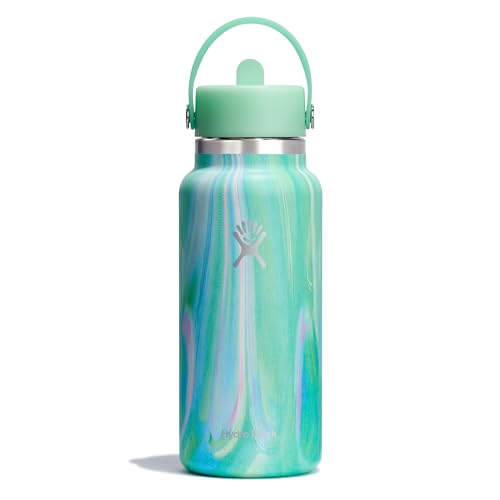 HYDRO FLASK - Wide Mouth Trinkflasche 946ml (32oz) mit Strohdeckel - Vakuumisolierte, Wiederverwendbare Flasche aus Edelstahl - Auslaufsicherer Deckel - Jelly Green HYDRO FLASK - Wide Mouth Trinkflasche 946ml (32oz) mit Strohdeckel - Vakuumisolierte, Wiederverwendbare Flasche aus Edelstahl - Auslaufsicherer Deckel - Jelly Green von Hydro Flask