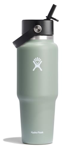 Hydro Flask - Weite Flex-Trinkhalm-Reiseflasche 946 ml (32 OZ) - Isolierte Edelstahl-Wasserflasche mit TempShield-Vakuumisolierung und auslaufsicherem Flex-Trinkhalm-Verschluss - BPA-frei - Agave von Hydro Flask