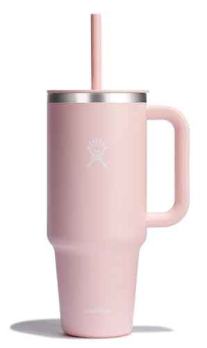 Hydro Flask - Travel Tumbler - Thermobecher 1180 ml (40 Oz) mit verschließbarem Press-In-Strohhalmdeckel - Edelstahl - Doppelwandige Vakuumisolierung - Spritzwassergeschützter Deckel - Trillium von Hydro Flask