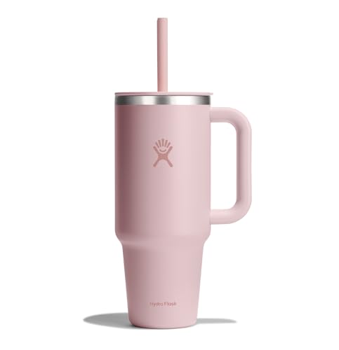 HYDRO FLASK - Travel Tumbler 1180 ml (40 oz) mit verschließbarem Press-In-Strohhalmdeckel - Edelstahl - Doppelwandige Vakuumisolierung - Spritzwassergeschützter Deckel - Trillium von Hydro Flask