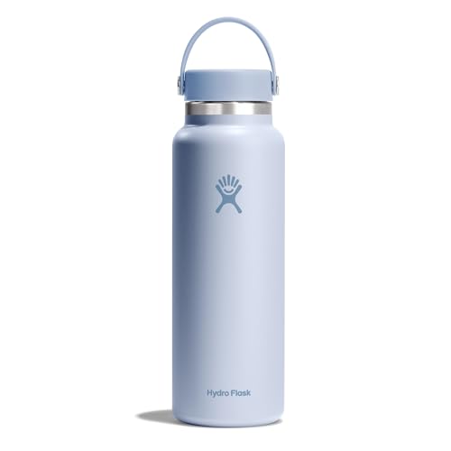 HYDRO FLASK - Wide Mouth Trinkflasche 1180ml (40 oz) - Isolierte Wasserflasche aus Edelstahl - Sportflasche mit auslaufsicherem Flex Cap-Deckel & Gurt - Thermoflasche Spülmaschinenfest - Surf von Hydro Flask