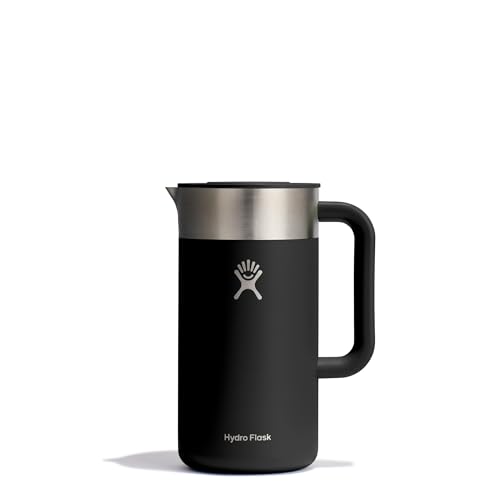 HYDRO FLASK – French Press Coffee Maker – Isolierter Edelstahl mit Metallsieb & Pressdeckel – Hält Kaffee Stundenlang Heiß – Black von Hydro Flask