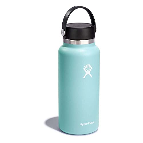 HYDRO FLASK - Trinkflasche 946ml (32oz) - Isolierte Wasserflasche aus Edelstahl - Sportflasche mit auslaufsicherem Flex Cap-Deckel & Gurt - Thermoflasche Spülmaschinenfest - Größe Öffnung - Dew von Hydro Flask