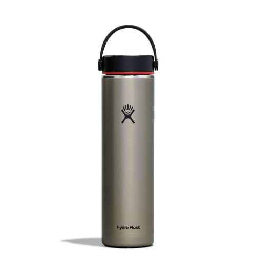 HYDRO FLASK - Leichte Trinkflasche mit 710 ml (24 oz) Trail Series - Vakuumisolierte, Wiederverwendbare Trinkflasche aus Edelstahl mit Auslaufsicherem Flex Deckel - Größe Öffnung - BPA-frei - Slate von HYDRO FLASK